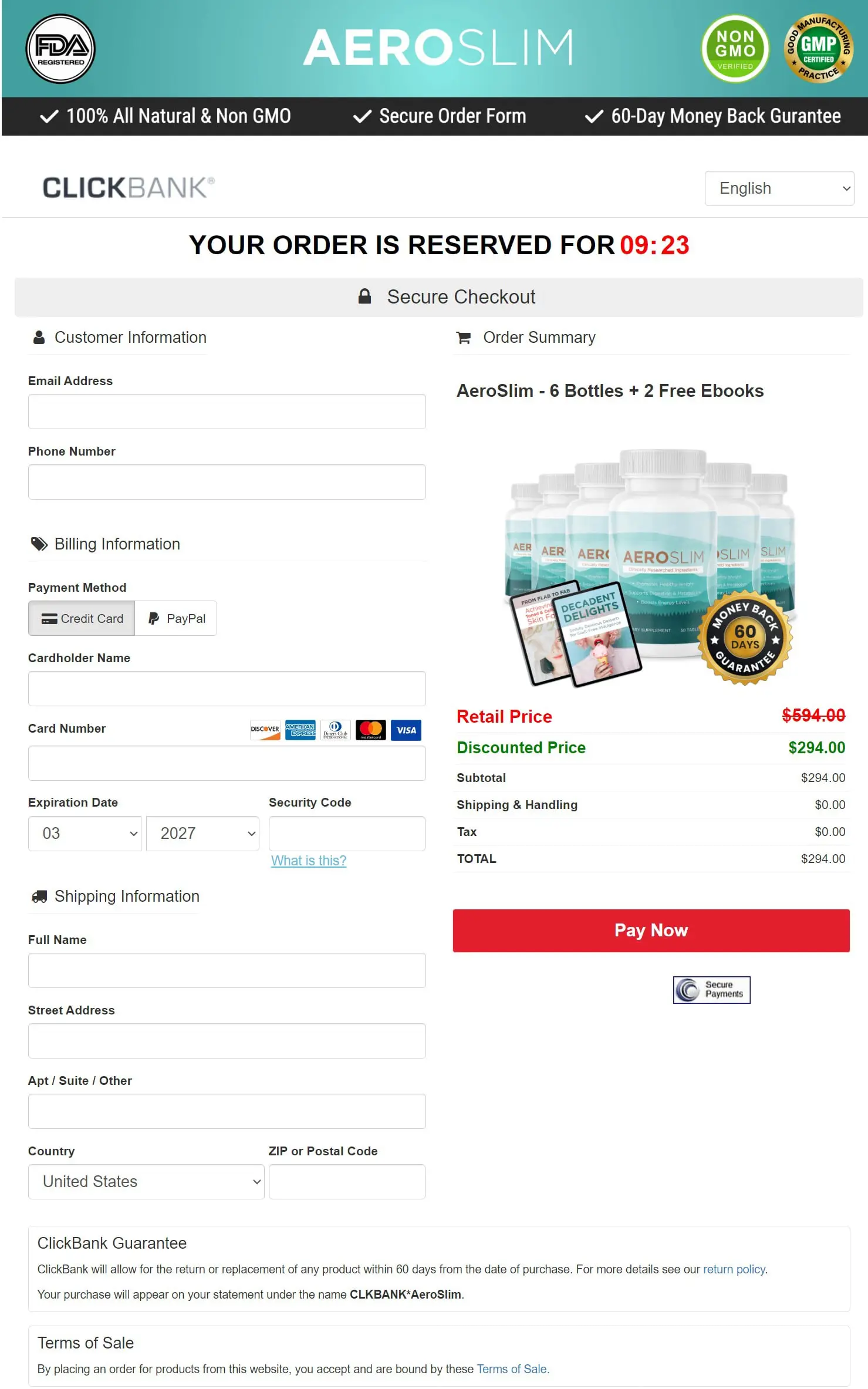 AeroSlim - Order Page